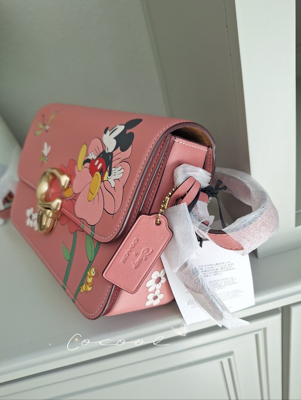 NWT Rare Authentic Disney x Coach Studio Shoulder Bag Mickey Mouse Flowers CH413 - Picture 4 of 12
